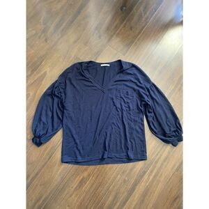 ADREAMLY S long bubble sleeve v neck shirt